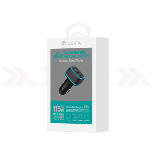 Cargador Devia Carro Usb + 2C 115 W