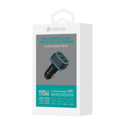 Cargador Devia Carro Usb + 2C 115 W