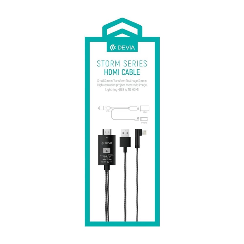 Devia Cable HDMI To Lightning + Usb A